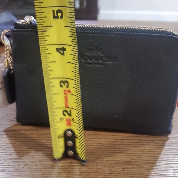 Coach Black Pebbled Leather Wristlet Bag - Picture 9 of 11